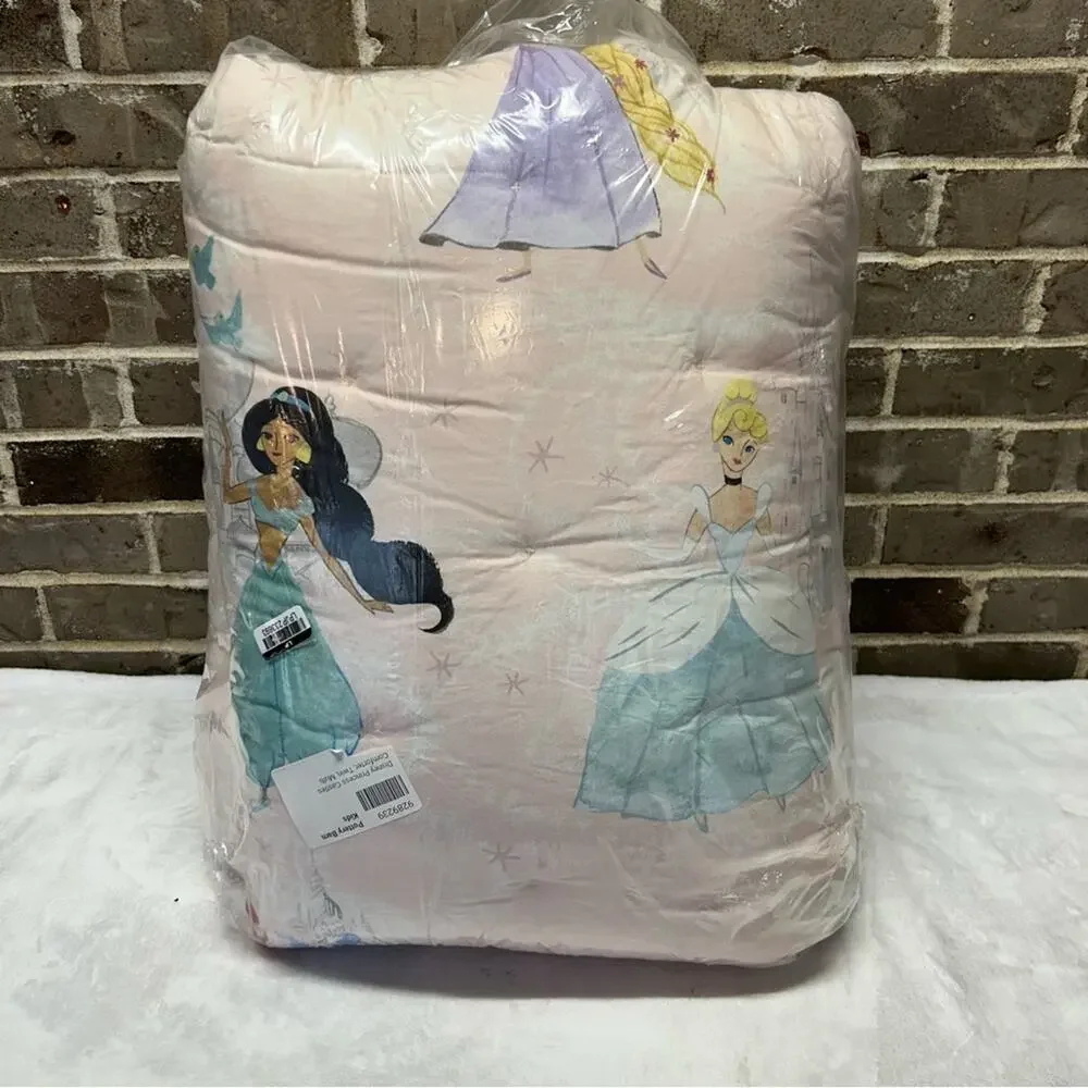 Pottery Barn Disney Princess Castles Comforter Pink Cinderella Ariel Jasmine NEW